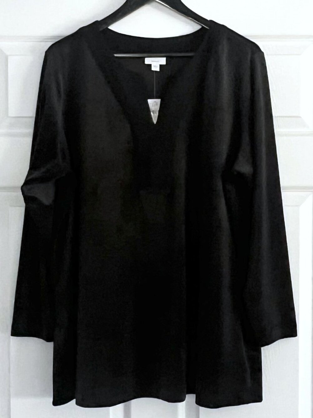 J.Jill Pure Jill long sleeve black velvet top v-neck velour blouse size 2X NWT